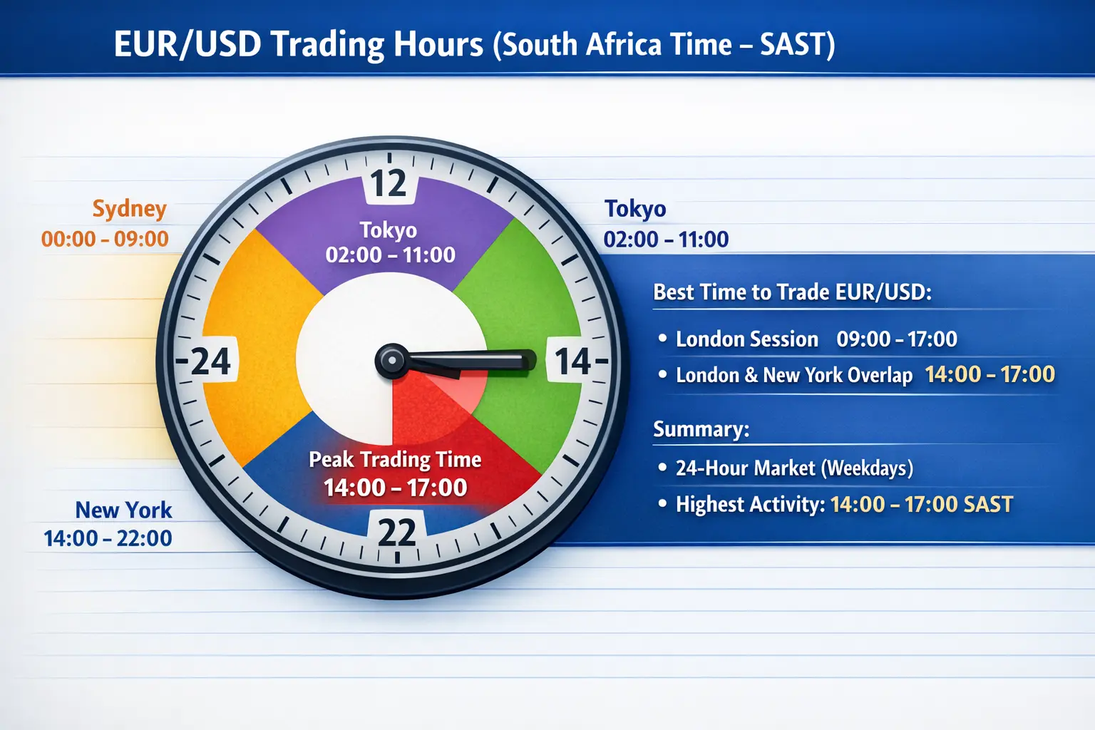 EUR/USD Trading Hours and Market Activity in South Africa