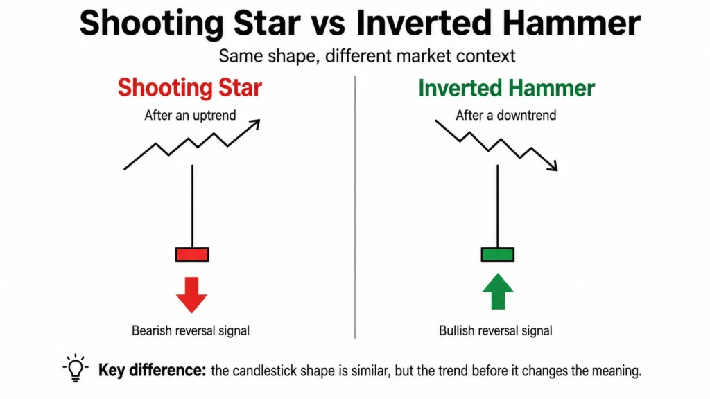 Shooting Star Vs Inverted Hammer