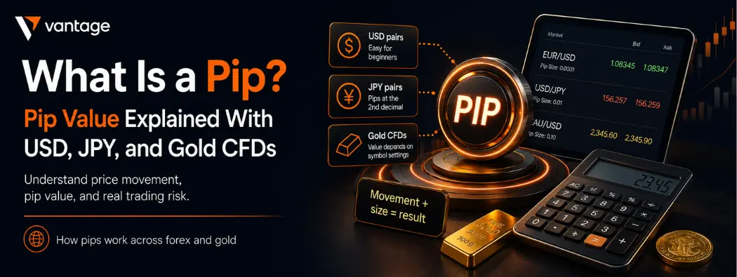 What Is a Pip? Pip Value Explained with USD, JPY, and Gold CFDs