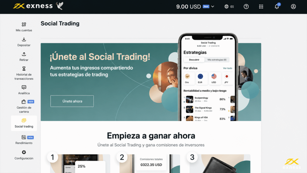 a screenshot of exness' copy trading video