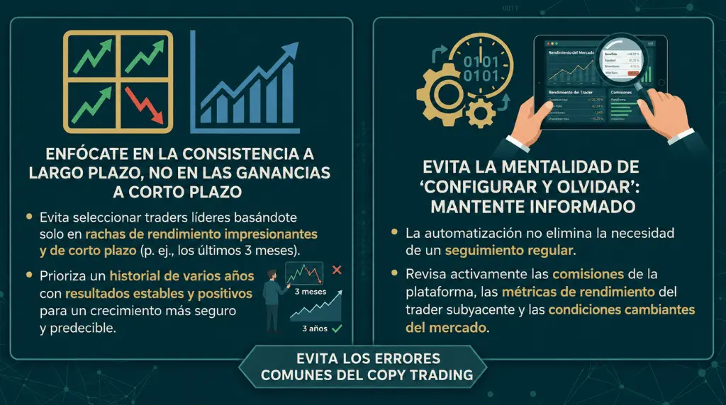 infographic of common copy trading pitfalls for beginners