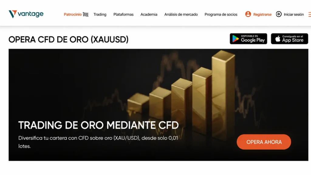 ES_screenshot of gold trading via CFDs on Vantage Markets
