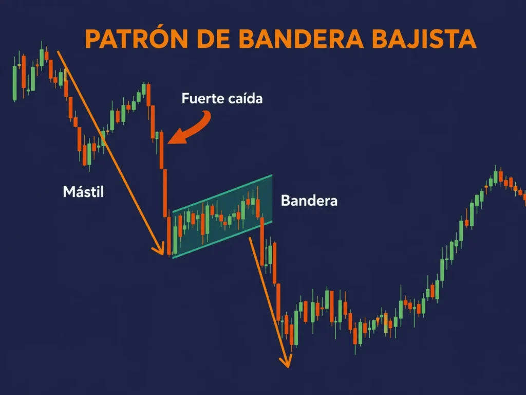 Patrón de bandera bajista Vantage Markets