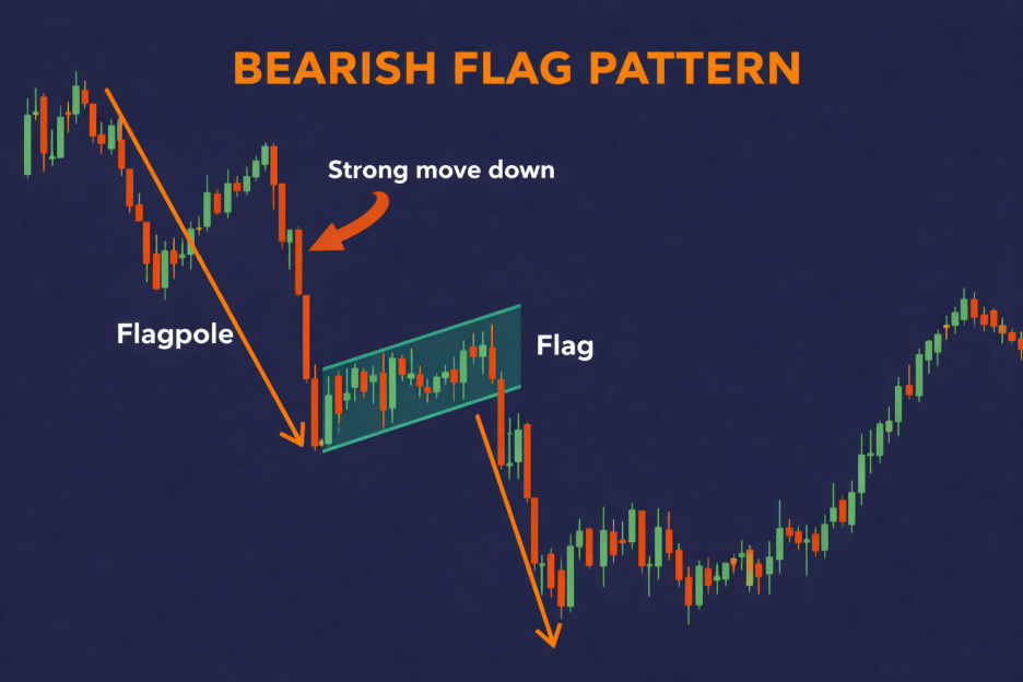 bearish flag pattern vantage markets