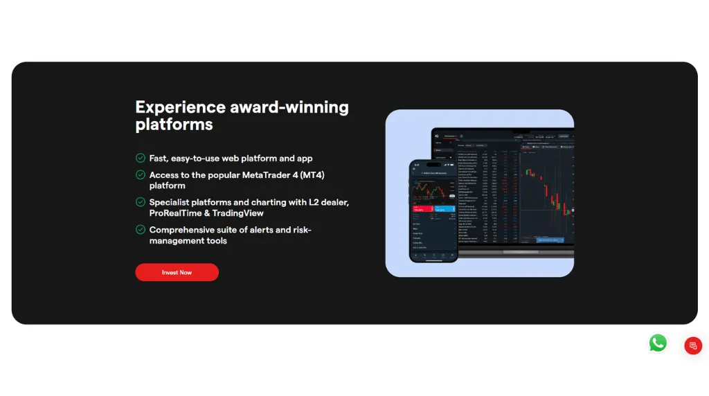 screenshot of IG trading platform for best day trading platforms