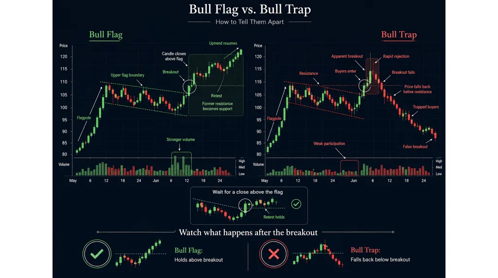 Bull Flag vs. Bull Trap: How to Tell Them Apart