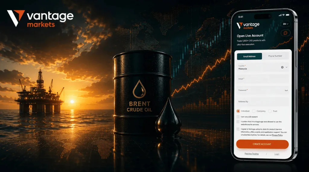 trading brent crude oil CFD at Vantage Markets