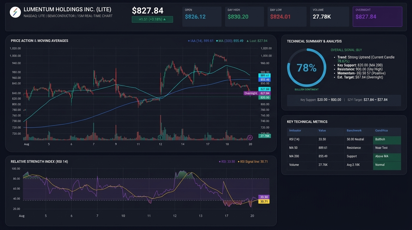 Lumentum Holdings LITE 15-minute price chart
