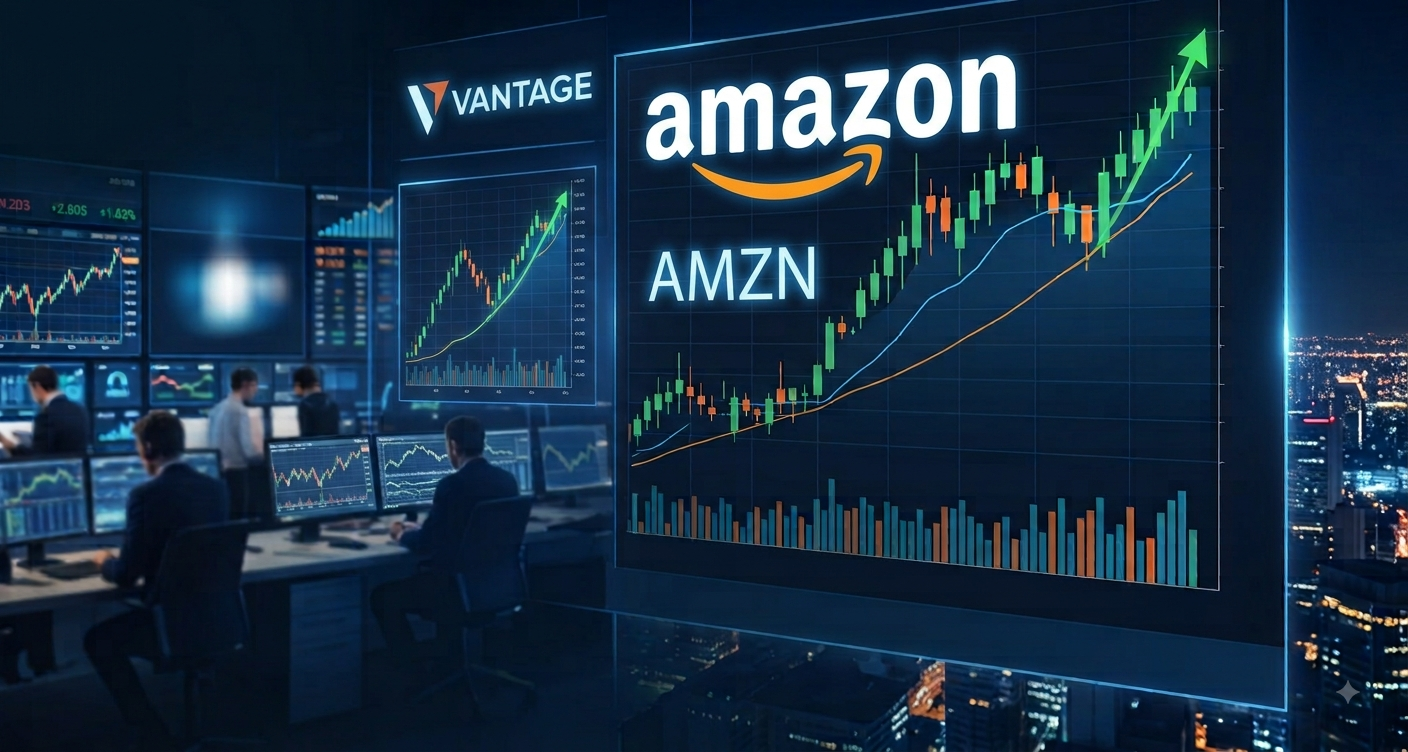 AMZN stock chart and Amazon market analysis visual
